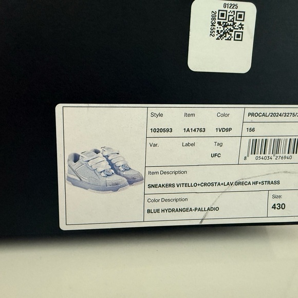 Versace men crystal biggie basket sneaker  Blue Sneakers with Silver Accents - Picture 8 of 11